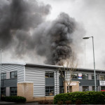 A substantial fire tears through one of the units at Purcellsinch Business Park on Tuesday 1 December 2015. Photo: Ken McGuire/KCLR