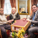 Ray Byrne and Valerie Sheehan with Murphy Jeweller's Martin Costello on 29 February 2016. Photo: Ken McGuire/KCLR