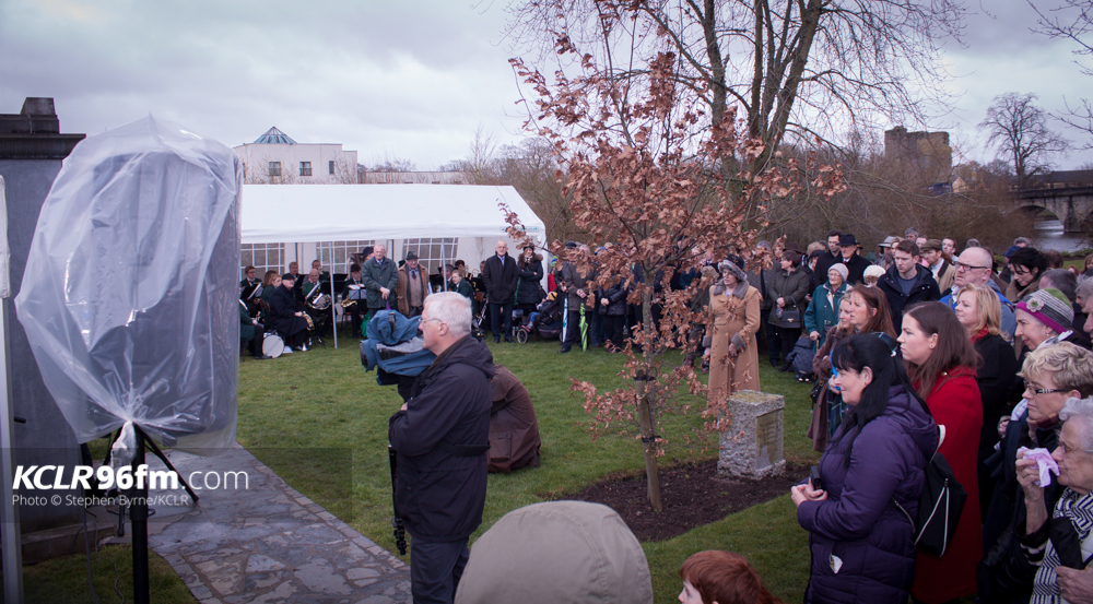 Crowds gathered in Leighlinbridge for Nurse Margaret Keogh Pic: Stephen Byrne/KCLR