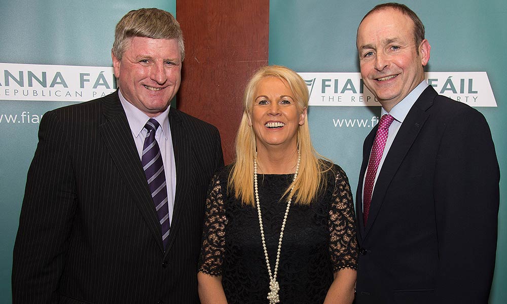 Jennifer Murnane O'Connor (centre) pictured with Bobby Aylward TD and Micheal Martin TD