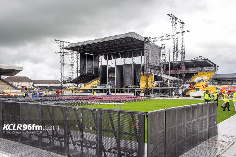 The Rod Stewart stage setup at Nowlan Park, Kilkenny. Photo: Ken McGuire/KCLR