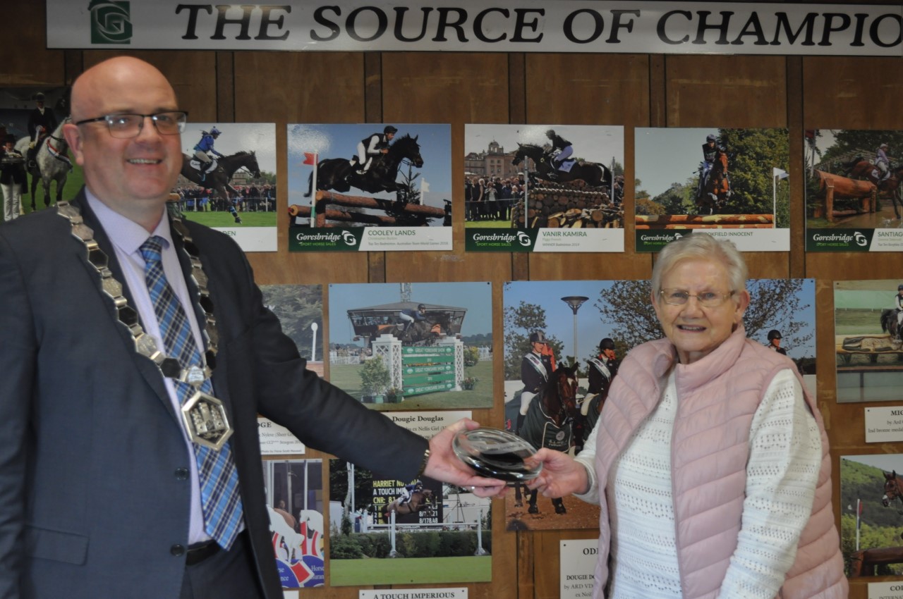 Kilkenny Chamber president Colin Ahern with Kitty Donohue