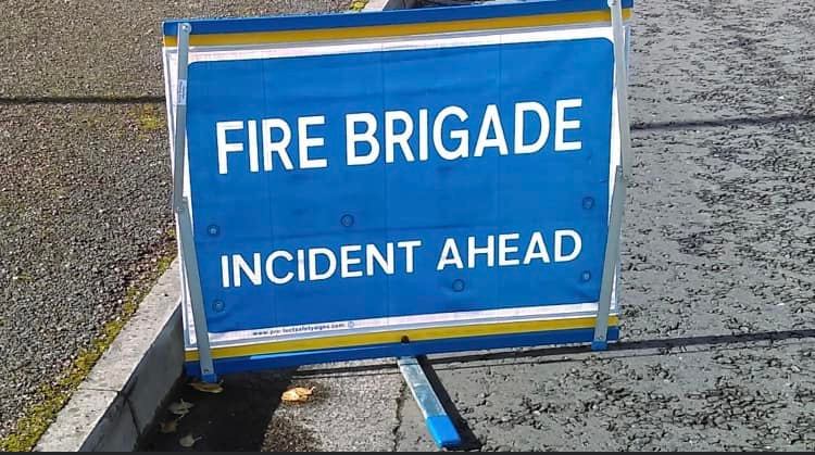 Emergency services at scene of fire on Kilkenny Waterford border