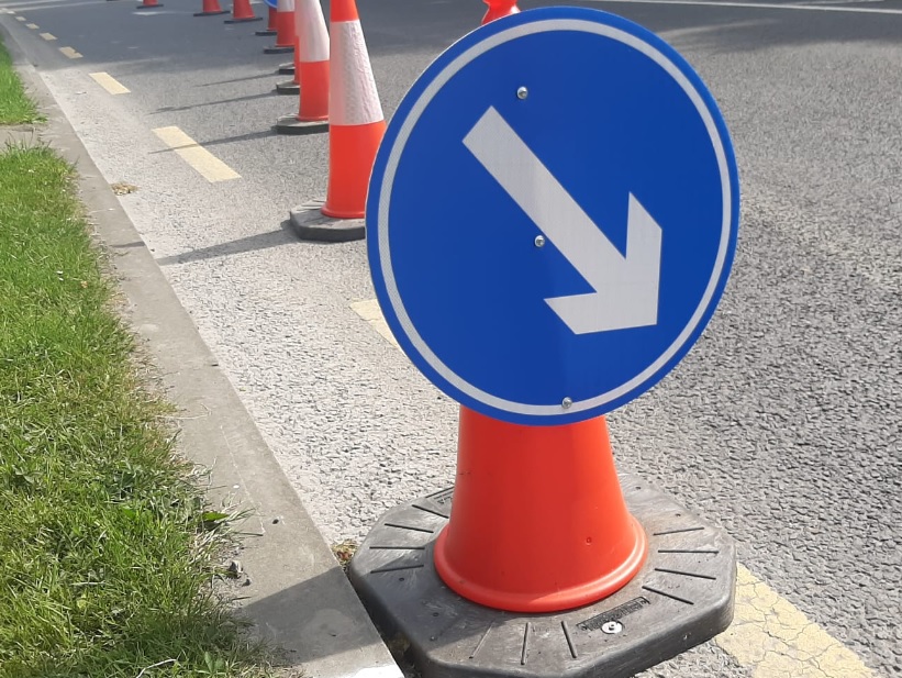 Roadwork sign on Kilkenny RIng Road