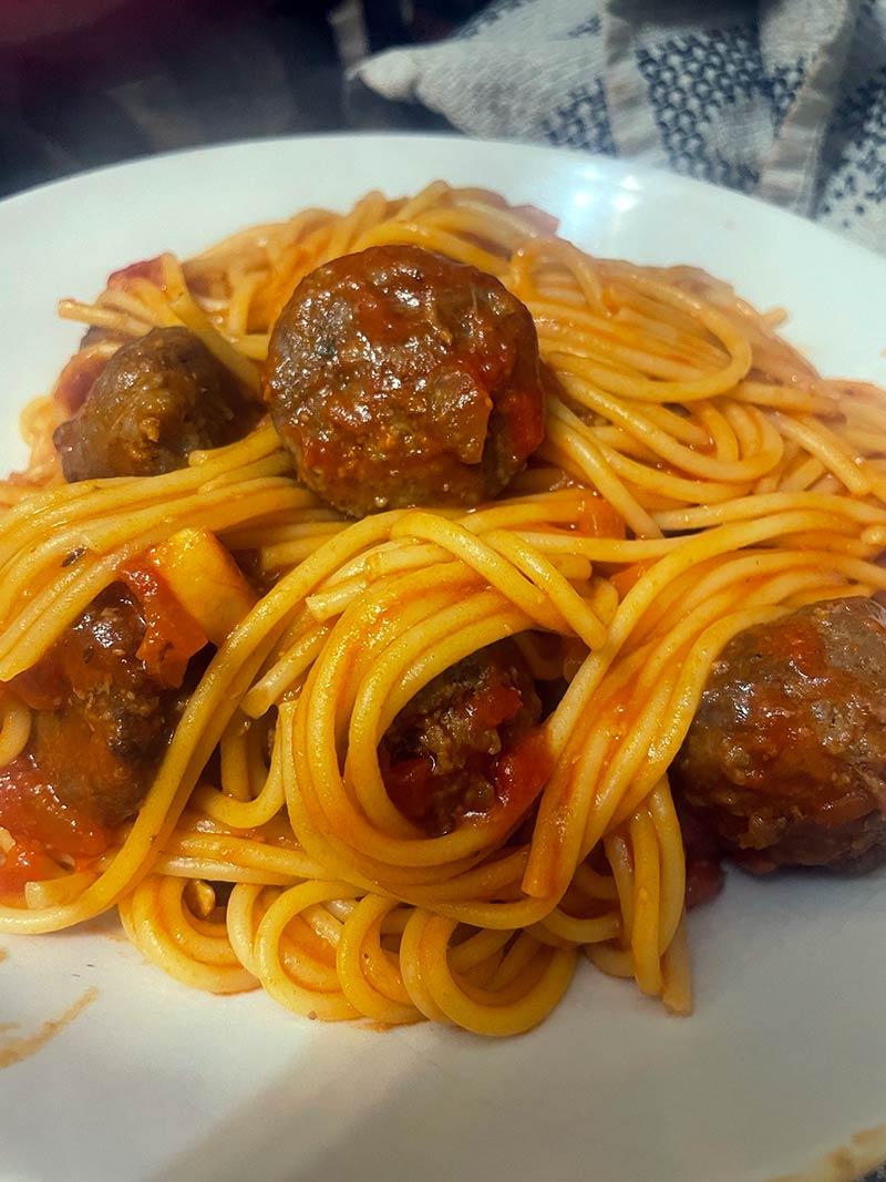 #taste4atenner Spaghetti & meat balls. Photo: Aisling McDonald