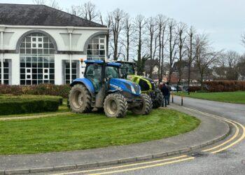 Members of Kilkenny IFA hold peaceful protest outside County hall