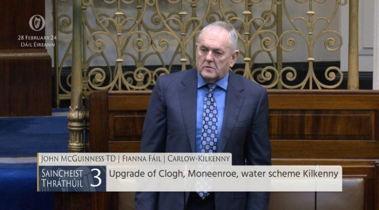 “Enough is enough” Carlow Kilkenny FF Deputy John McGuinness pleads in Dáil for upgrade of Clogh / Moneenroe Water Scheme