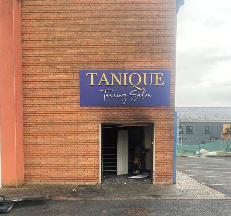 Car strikes building resulting in fire at newest tanning salon in Carlow in the early hours of this morning