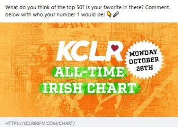 KCLR’s Top 50 Irish Music Chart – 28/10/2024