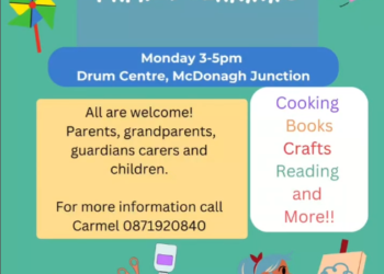 “Join ‘Hug a Book’ Mondays: A Family Fun event of reading, crafting, and learning at the Drum Centre!”