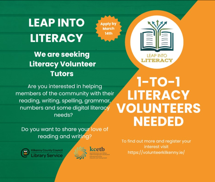 New volunteering opportunity to support literacy in Kilkenny