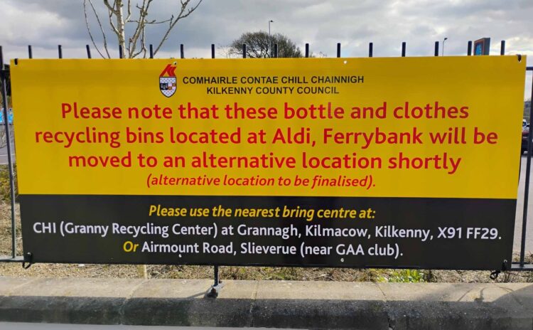 Kilkenny County Council Removes Bottle Bank from Ferrybank Due to Ongoing Illegal Dumping