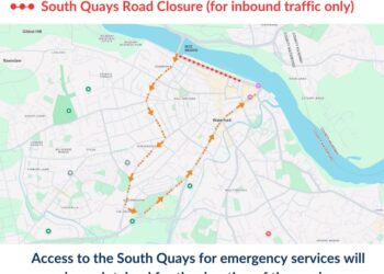 South Quays in Waterford City to close to inbound traffic for works over the coming days