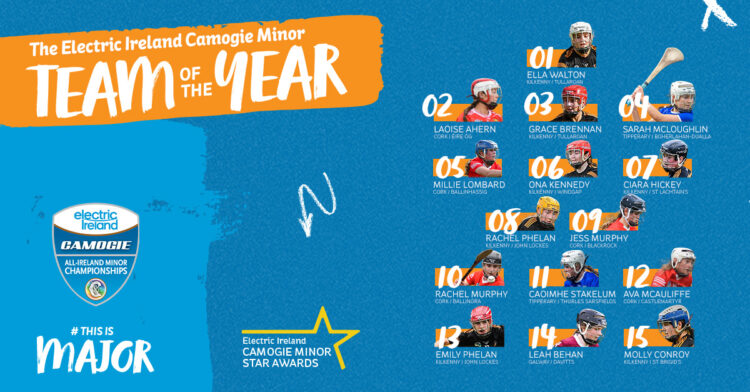 Kilkenny are well represented in 2025 Electric Ireland Camogie Minor Star Team of the Year
