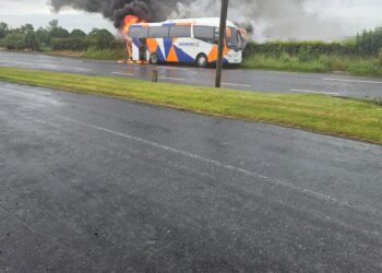 Bus Fire Outside Ballon Causes Blockage on N80