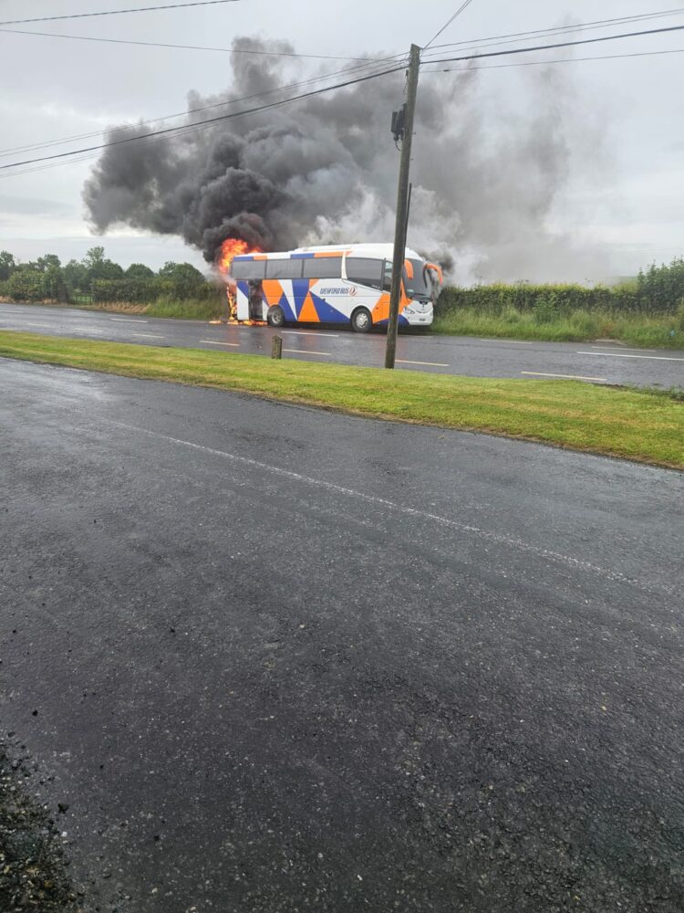 Bus Fire Outside Ballon Causes Blockage on N80