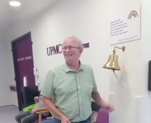 “It’s like winning the Lotto” says Carlow Councillor Andy Gladney after ringing the Victory Bell at end of cancer treatment