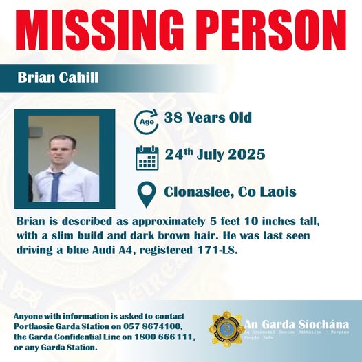 Appeal launched in bid to track down man missing from County Laois