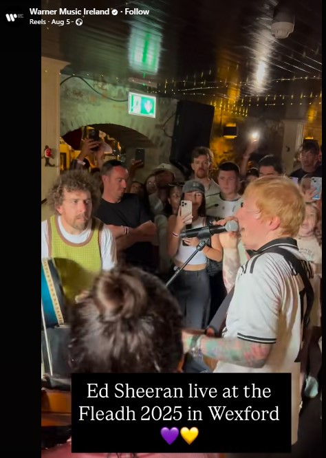 Sheeran in session at Fleadh in Wexford