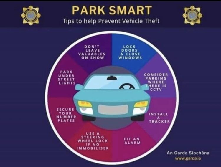 Gardaí in Kilkenny reminding motorists to be security conscious when parking up