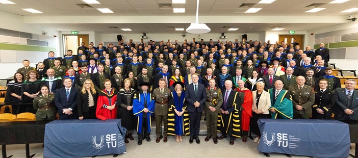 South East Technological University awards 182 Defence Forces graduates at annual conferring ceremony.