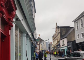 Emergency services dealing with fire in Kilkenny city