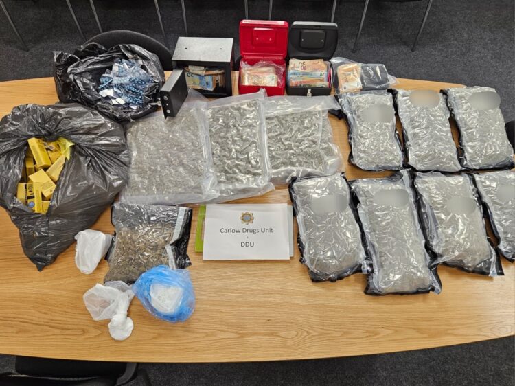 Drugs and cash seized during Carlow raid