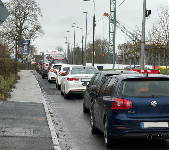Roadworks near SETU in Carlow causing major tailback for commuters