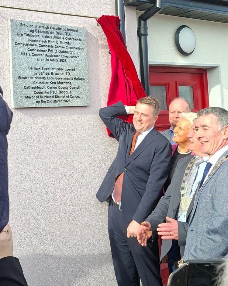 Eight new homes officially opened on revamped Carlow town stretch