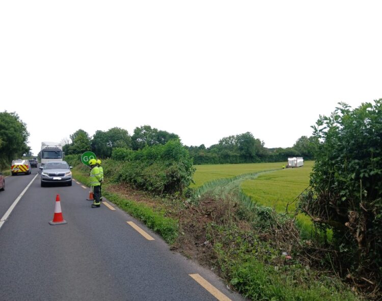 Emergency services at crash scene in county Carlow