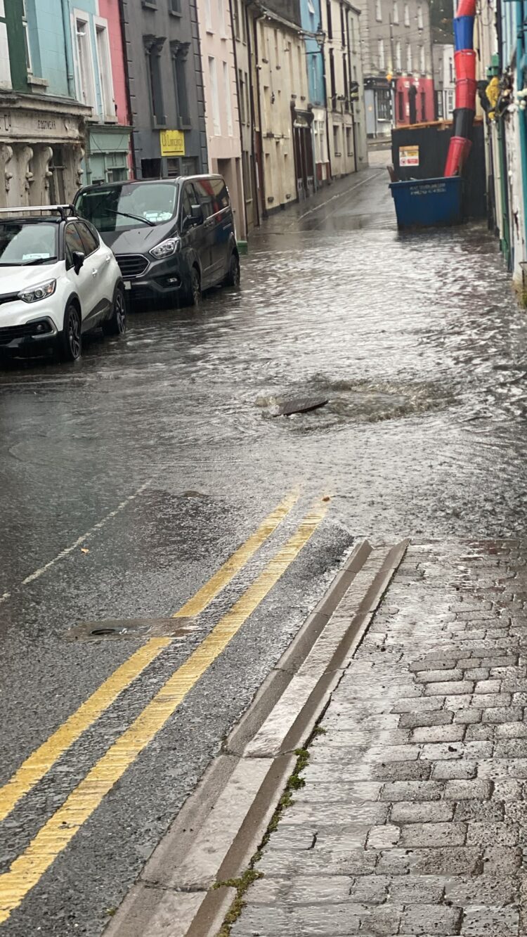 “Dirty water” floods onto county Kilkenny town street