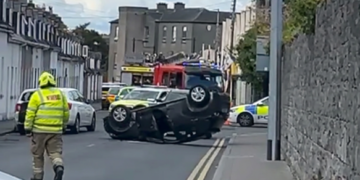 Emergency services deal with a multi car crash in Kilkenny City