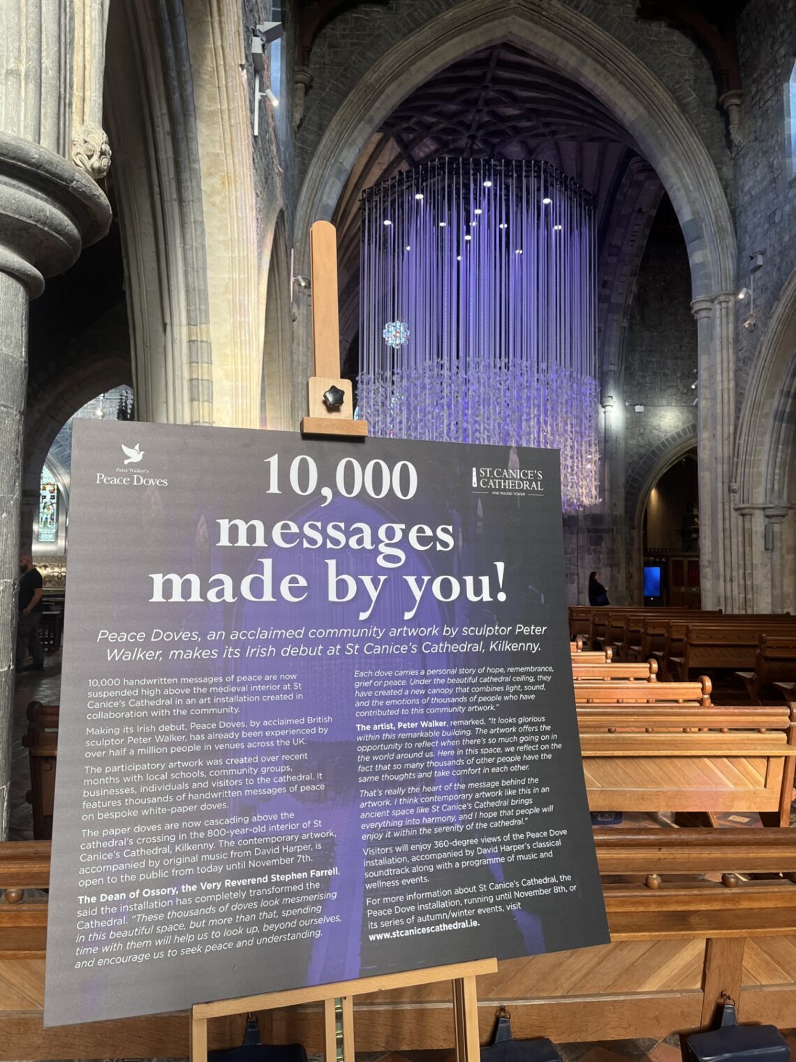 Overwhelming reaction to ‘timely’ Peace Doves installation in historic Kilkenny building