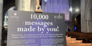 Overwhelming reaction to ‘timely’ Peace Doves installation in historic Kilkenny building