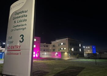 Key buildings for Carlow and Kilkenny lit up in pinks and blues overnight