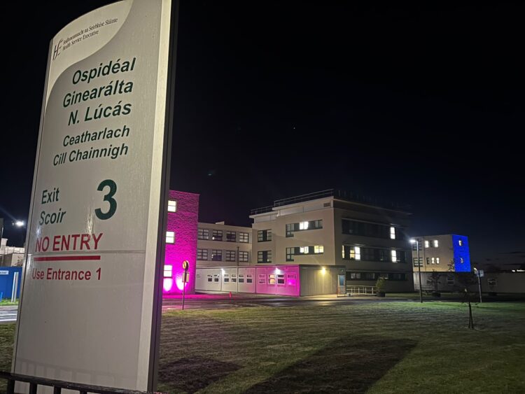 Key buildings for Carlow and Kilkenny lit up in pinks and blues overnight