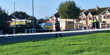 Emergency services at scene of a fire in Waterford